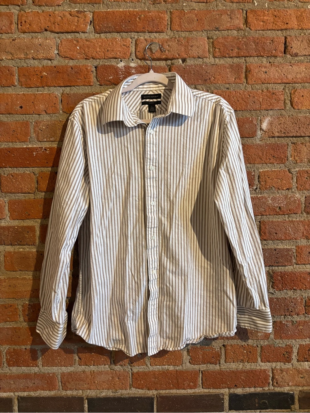 Banana Republic Men’s Striped Slim Fit Button-Up Shirt